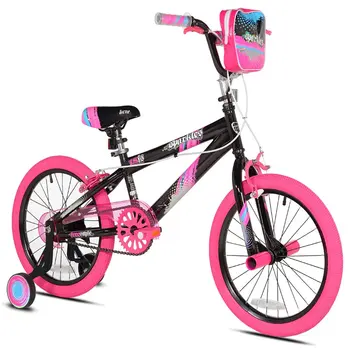 18-дюймовые Блестки для Девочек, черный и розовый Велосипед, Амортизация, Высокая несущая способность, Портативный Удобный Прочный Удар