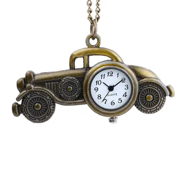 Индивидуальность Винтажный Классический Автомобиль Длинное Ожерелье Кварцевые Карманные Часы Для Мужчин часы мужские Zegarek MęSki Reloj Hombre Relogio 2023