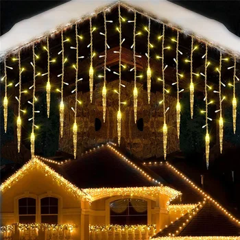Уличная Гирлянда Зимняя 3,5 м Сосулька для штор Рождественское украшение для дома Уличные рождественские огни Гирлянды на Новый Год